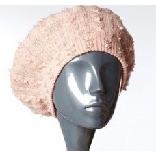 Pearl Cable Beret In Tea Rose