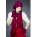 3d Chiffon Flower Scarf In Damson/orchid.