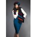 Spiral Pleated Ruffle With Stripes Scarf