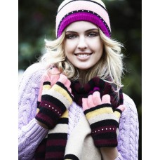 Multi Stripe With Diamante Scarf