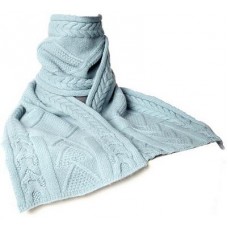 Classic Cable Scarf In Duck Egg Blue