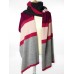 Stripe Shawl In Charcoal And Tea Rose Medley