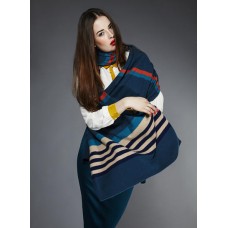 Multi Stripe Shawl In Jade Medley