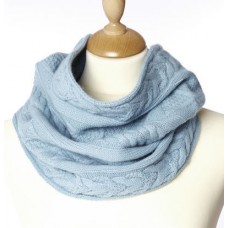 Classic Cable Snood In Duck Egg Blue