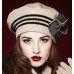 Stripe Corsage Flower Beret