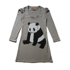 Panda Jersey Dress In Grey