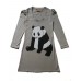 Panda Jersey Dress In Grey