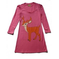 Stag Jersey Dress In Hot Pink