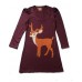 Stag Jersey Dress In Chocolate Brown