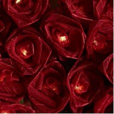 Cabbage Rose Fairy Lights - Deep Red