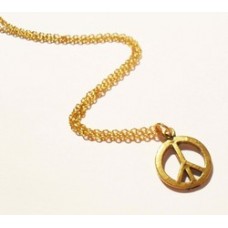 Goldtone Peace Necklace