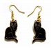 Enamel Black Cat Earrings
