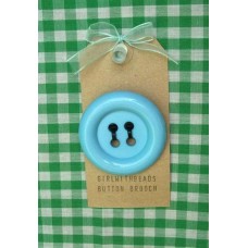 Button Brooch In Pale Blue