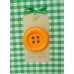 Button Brooch In Orange