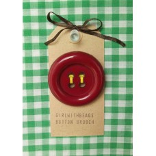 Button Brooch In Maroon