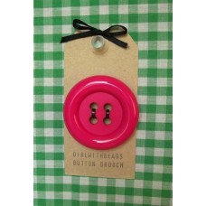 Button Brooch In Bright Pink