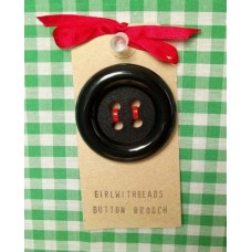 Button Brooch In Black