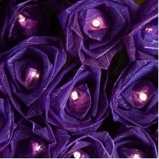 Cabbage Rose Fairy Lights - Purple