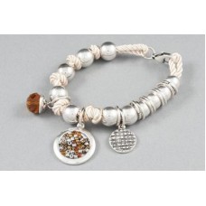 Chronos Rope And Silver Bracelet In White