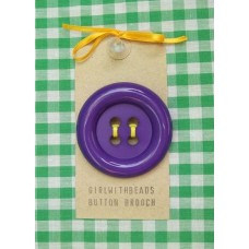 Button Brooch In Purple