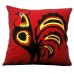Red Cockerel Folk Cushion