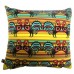 Yellow And Torquise Striped Folk Cushion