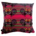 Pink And Green Striped Cockerel Folk Cushion