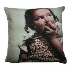 Little Girl With Apple Folk Cushion