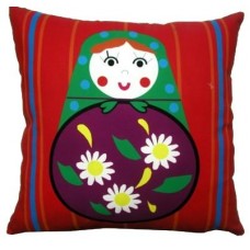 Red Russain Folk Cushion