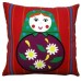 Red Russain Folk Cushion