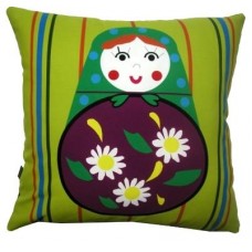 Green Russian Folk Cushion