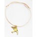 Goldtone Birdie Natural Cord Charm Bracelet