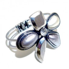 Flower Bangle With Pearls Flower Bangle With Pearls