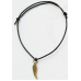 Goldtone Angel Wing Black Cord Bracelet