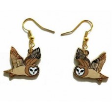 Enamel Barn Owl Earrings