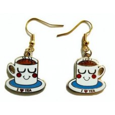 Enamel Tea Cup Earrings