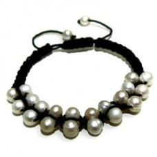 Real Pearl Bracelet With Black Cord