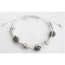 Shamballa Style Skull And Crystal Bracelet