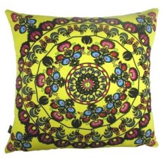 Yellow Flower Folk Cushion