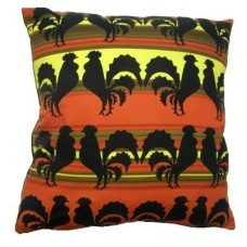 Orange And Brown Folk Cushion