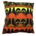 Orange And Brown Folk Cushion