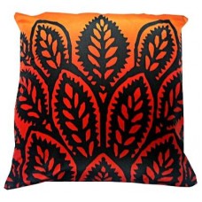 Orange And Black Folk Cushion 4