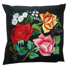 Black Flower Folk Cushion 5