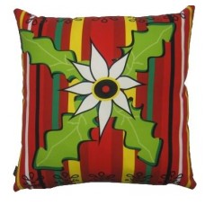 Brown Striped Flower Folk Cushion