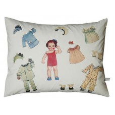 Paper Doll Cushion On Organic Cotton, Leni