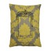 Handmade Cushion On Natural Linen, Yellow Mirror