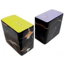Yellow And Lilac Oblong Salt And Pepper Pots