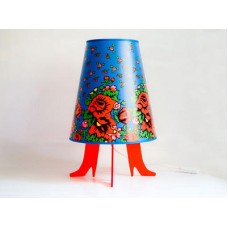 She! Table Lamp With Red Flowers