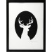 Hand Screen Print Deer Cameo