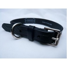 Vintage Leather Dog Collar With Small Embossed Bones